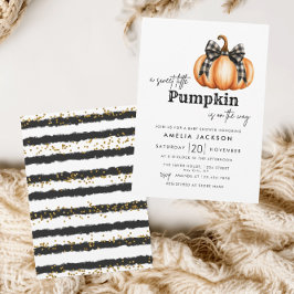 Minimalistische Black & Orange Pumpkin Baby Dusche Einladung