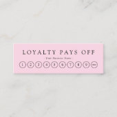 Minimalistische Black & Pink Loyalty Punch Card Treuekarte (Vorderseite)