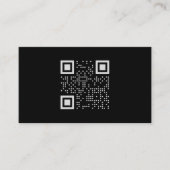 Minimalistische Black QR Code Business Card Visitenkarte (Vorderseite)