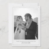 Minimalistische Black Ribbon Bow Vintages Foto Hoc Save The Date (Rückseite)