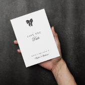 Minimalistische Black Ribbon Bow Vintages Foto Hoc Save The Date