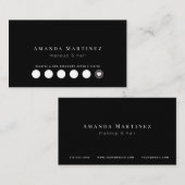 Minimalistische Black Salon Loyalty Card Visitenkarte (Vorne/Hinten)