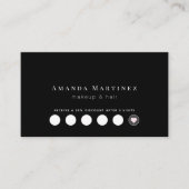Minimalistische Black Salon Loyalty Card Visitenkarte (Vorderseite)