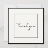Minimalistische Black Scripts Elegantes Foto Hochz Dankeskarte (Vorderseite)