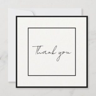 Minimalistische Black Scripts Elegantes Foto Hochz Dankeskarte