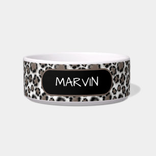 Minimalistische Black Taupe Leopard Print Napf