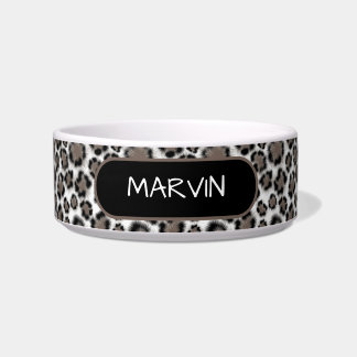 Minimalistische Black Taupe Leopard Print Napf