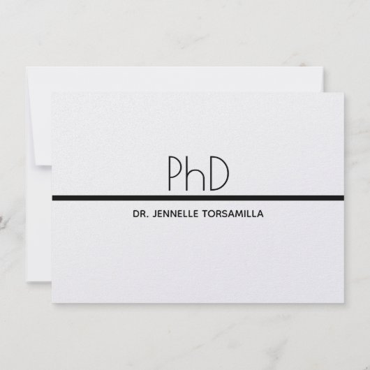 Minimalistische Black Virtual PhD Graduation Party Einladung (Rückseite)