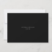 Minimalistische Black Wedding Details Card Einladung (Rückseite)