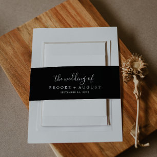 Minimalistische Black Wedding Einladung Bly Band
