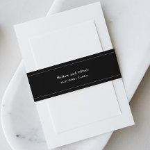 Minimalistische Black Wedding Einladung Bly Band