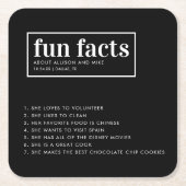 Minimalistische Black Wedding Fun Fakten Rechteckiger Pappuntersetzer (Vorderseite)