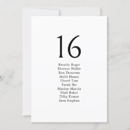 Minimalistische Black Wedding Guest Seating Chart