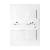 Minimalistische Black Wedding Names Einladungsbanderole (Vorderseite Beispiel)