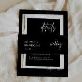 Minimalistische Black Wedding Names Einladungsbanderole