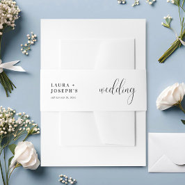 Minimalistische Black Wedding Names Einladungsbanderole