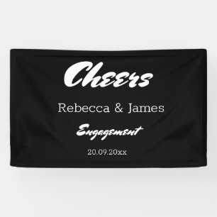 Minimalistische Black & White Engagement Party jub Banner