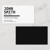 Minimalistische Black & White Game Tests Visitenkarte (Vorne/Hinten)