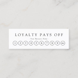 Minimalistische Black & White Loyalty Punch Card Treuekarte