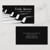 Minimalistische Black & White Piano Key Business C Visitenkarte (Vorne/Hinten)