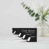 Minimalistische Black & White Piano Key Business C Visitenkarte (Stehend Vorderseite)