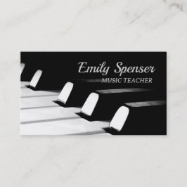 Minimalistische Black & White Piano Key Business C Visitenkarte