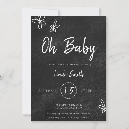 Minimalistische Bläschen-Neutral-Babydusche Einladung (Vorderseite)