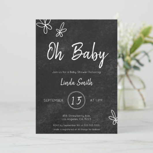 Minimalistische Bläschen-Neutral-Babydusche Einladung (Stehend Vorderseite)