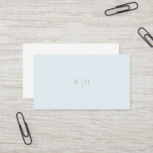Minimalistische blass-weiße Monogram-Visitenkarte Visitenkarte