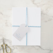 Minimalistische blassblaue Giftmarke mit Bow Geschenkanhänger (Mit Garn)