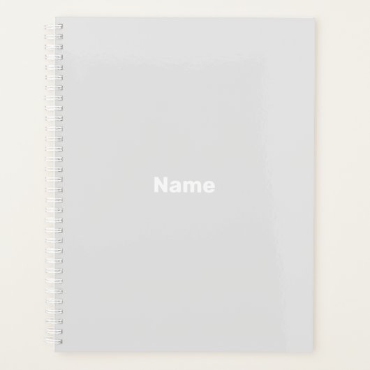 Minimalistische, blassgraue, benutzerdefinierte Te Planer (Vorderseite)