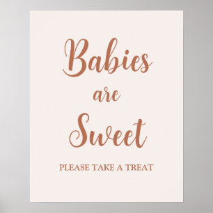Minimalistische, blassrosa Säuglinge sind süßes Ze Poster