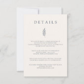 Minimalistische Blätter Delikate Wedding Details C Einladung (Vorderseite)