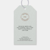 Minimalistische Blätter Firmenlogo Frohe Weihnacht Geschenkanhänger (Rückseite)