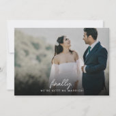 Minimalistische Blätter & Foto-Skript Endliche Hoc Save The Date (Vorderseite)