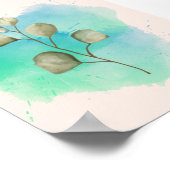 Minimalistische Blätter Grün und Blau Poster (Ecke)