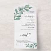 Minimalistische Blätter im Grünen, die alle in ein All In One Einladung (Innen Boden)