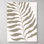 Minimalistische Blätter in neutraler Beige Art Poster (Vorne)
