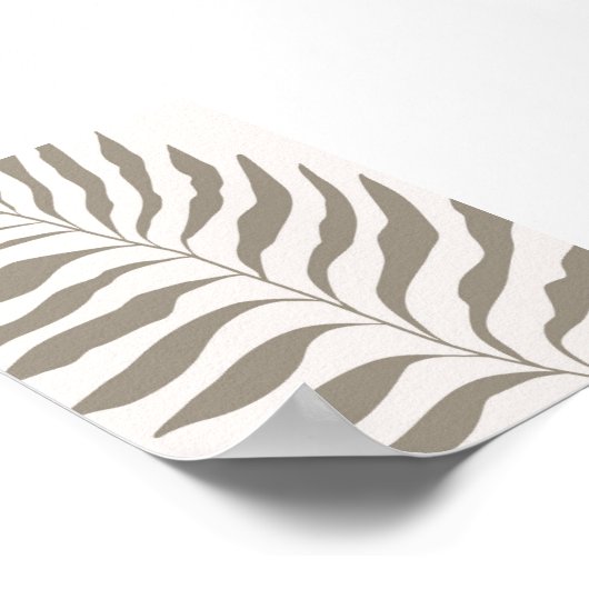 Minimalistische Blätter in neutraler Beige Art Poster (Ecke)