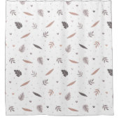 Minimalistische Blätter Muster Duschvorhang (Vorderseite)