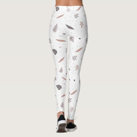Minimalistische Blätter Muster Leggings (Rückseite)