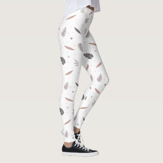 Minimalistische Blätter Muster Leggings (Rechts)