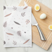 Minimalistische Blätter Musterküche Handtuch (Viertel Falte)