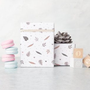 Minimalistische Blätter Mustertrennpapierrolle Geschenkpapier