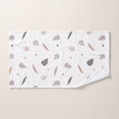 Minimalistische Blätter Pattern Badetuch Set (Handtuch)
