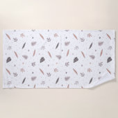 Minimalistische Blätter Pattern Beach Handtuch (Vorderseite)