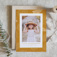 Minimalistische Blätter Pattern Happy Thanksgiving