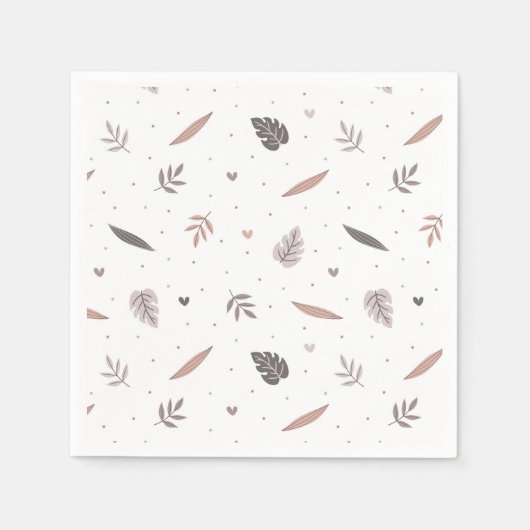 Minimalistische Blätter Pattern Napkins Serviette (Vorderseite)