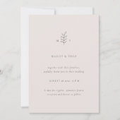 Minimalistische Blätter Rosa Schwarze Hochzeit Ein Einladung (Vorderseite)