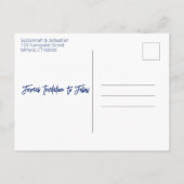 Minimalistische blau-weiße Smokey-Ankündigungspapi Ankündigungspostkarte (Rückseite)